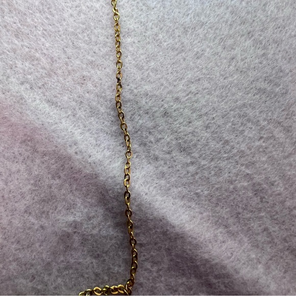 Dainty Fine Circle Reversible Gold/Sparkle CZ Necklace 18” - Picture 10 of 13